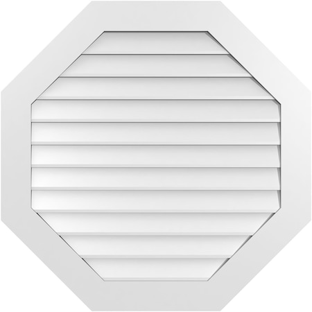 Ekena Millwork Octagonal Surface Mount PVC Gable Vent: Non-Functional, w/ 3-1/2"W x 1"P Standard Frame, 36"W x 36"H GVPOC36X3601SN